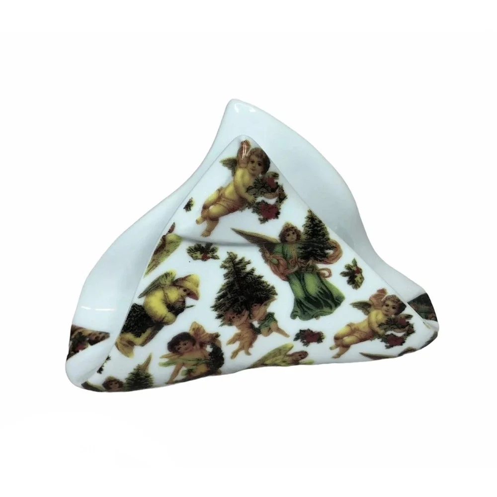 Ceramic Napkin Holder Angels Cupid Kitchen‎ Decor Christmas Holiday